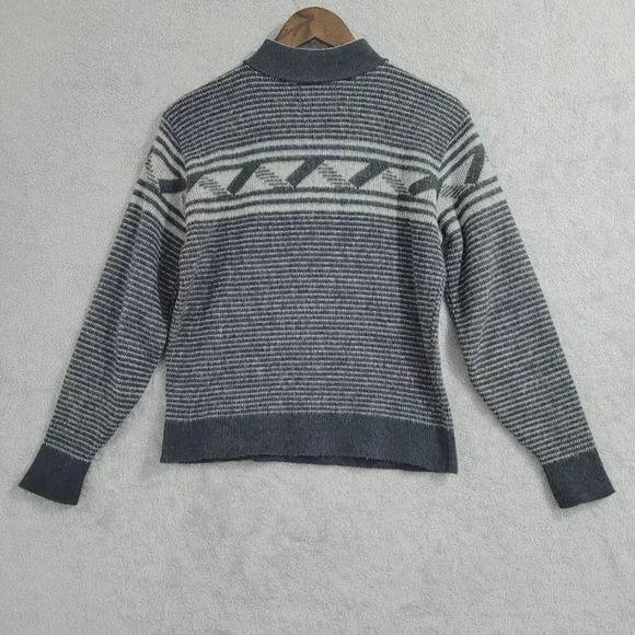 Vintage Jernat Gray Patterned Wool Blend Mock Sweater Women's Size M  4CT - Picture 2 of 7